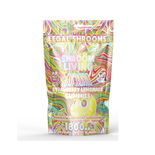 Shroom Living - Euphoria Gummies 10ct Pouch 1800mg - Strawberry Lemonade