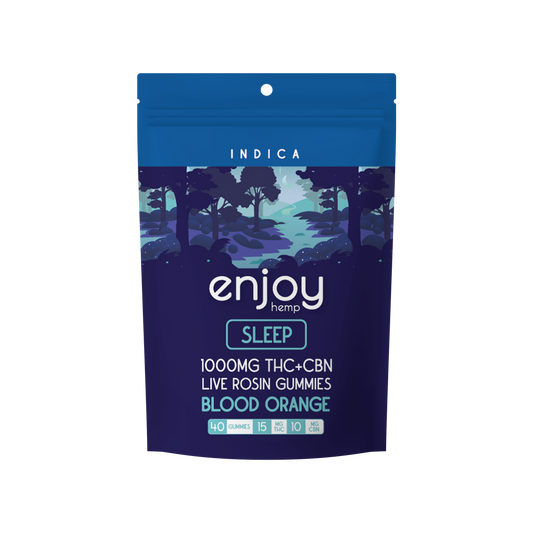 Enjoy Hemp - 1000mg Deep Sleep Gummies Delta 9 THC + CBN - Indica-Infused Blood Orange (25 mg each | 40 gummies)