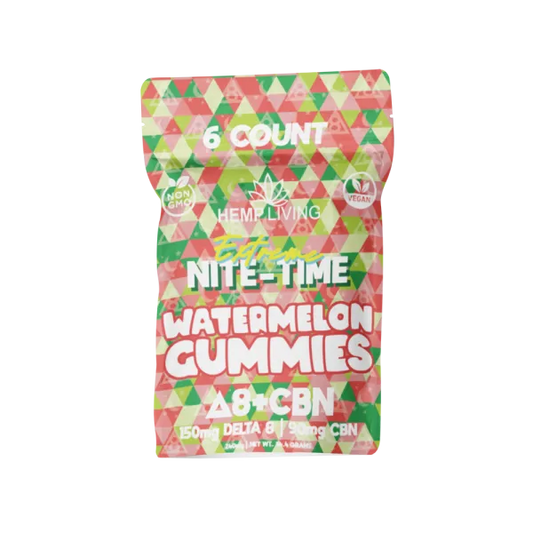 Hemp Living - Extreme Nite-Time Delta 8 & CBN Gummies 6ct Pouch - Watermelon