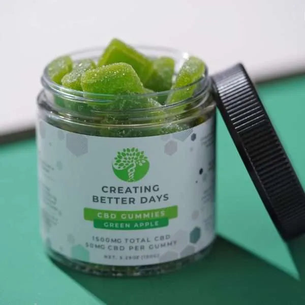 Creating Better Days - CBD Gummies - 1500mg - Green Apple - 30ct