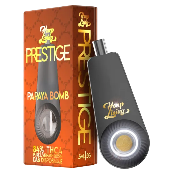 Hemp Living - PRESTIGE Dab Disposable - 0.5g THCA Pure Live Hash Rosin - Papaya Bomb