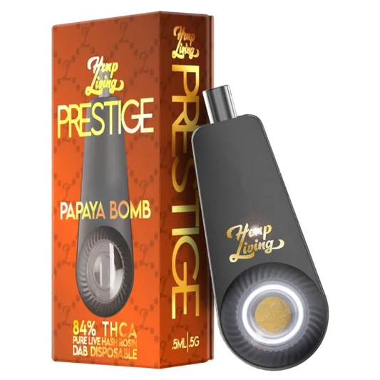 Hemp Living - PRESTIGE Dab Disposable - 0.5g THCA Pure Live Hash Rosin - Papaya Bomb