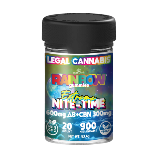 Hemp Living - Extreme Nite-Time Delta 8 & CBN Gummies 20ct Jars - Rainbow