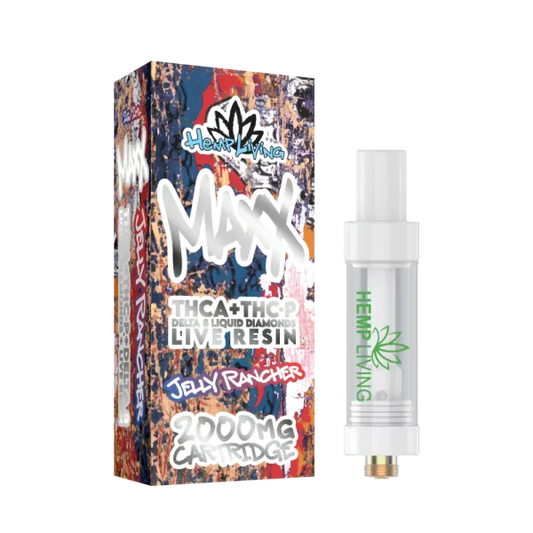 Hemp Living - Maxx - 2g Vape Cartridge w/ Live Resin Liquid Diamonds - THCA + THC-P - Jelly Rancher