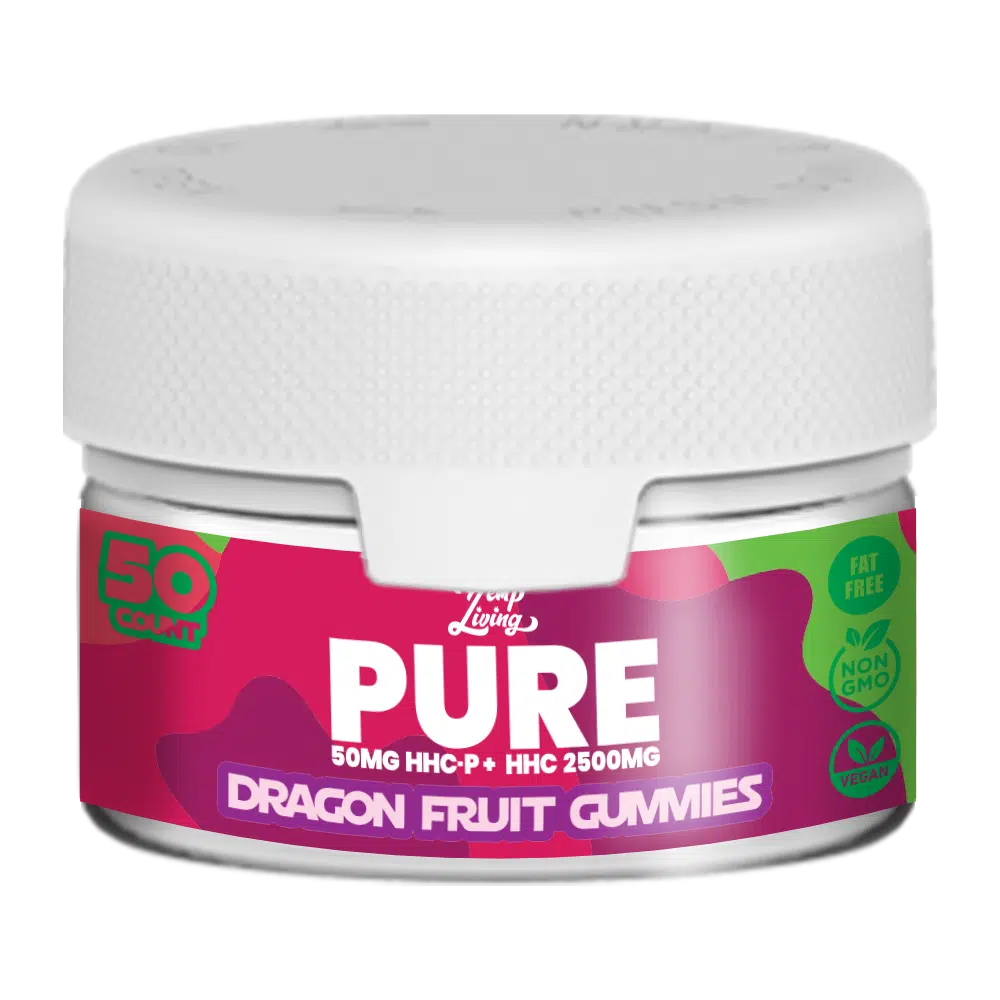 Hemp Living - HHC-P / HHC PURE Gummies - 50ct Jars - 50mg HHCP + 2500mg HHC - Dragon Fruit