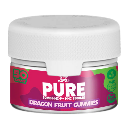 Hemp Living - HHC-P / HHC PURE Gummies - 50ct Jars - 50mg HHCP + 2500mg HHC - Dragon Fruit