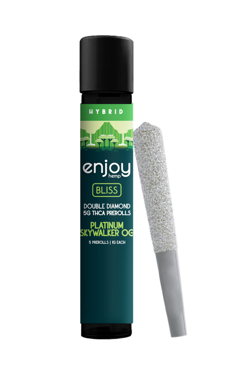 Enjoy Hemp - 5g Mega Potency Double Diamond THCA Prerolls - Platinum Skywalker OG for Bliss (Hybrid)