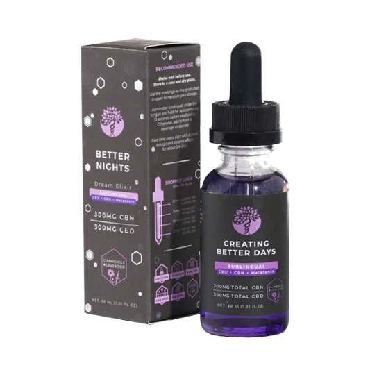 Creating Better Days - Better Nights CBN + Melatonin Sublingual Tincture - 600mg